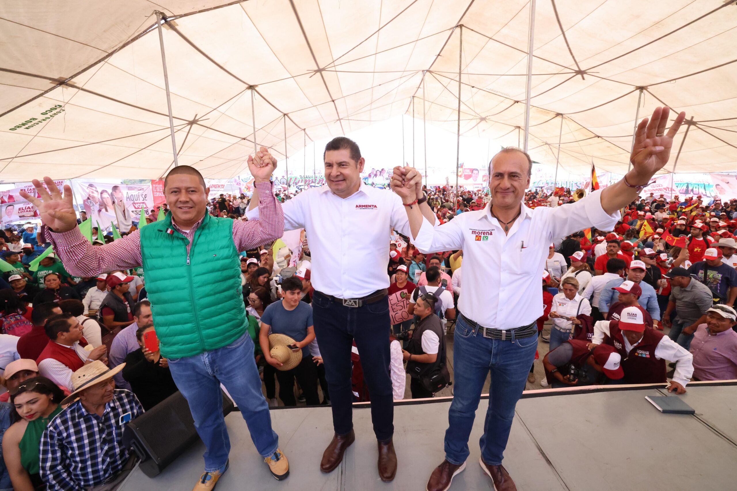 Alejandro Armenta promete mejorar infraestructura y apoyar la producción local en San Salvador el Seco
