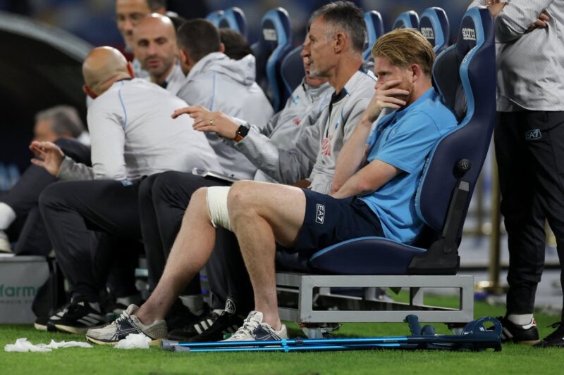 Kevin de Bruyne se lesiona gravemente y Napoli pierde a su estrella hasta 2026