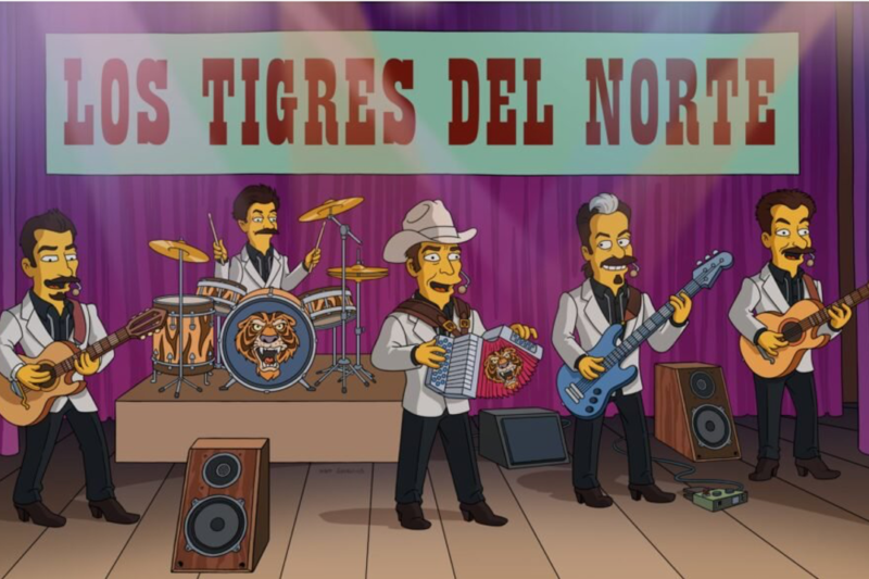 Los Tigres del Norte llegan a Los Simpson con un nuevo corrido