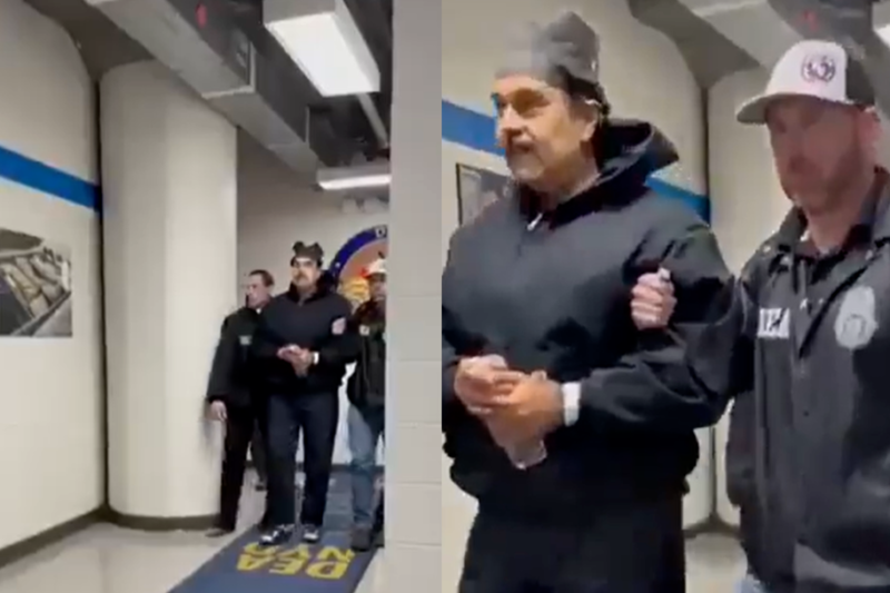 Video muestra a Maduro esposado en pasillo de la DEA